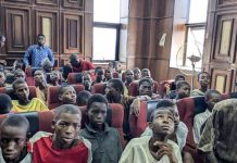 Detained minors arrive Aso Villa