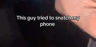 Snatch Attempt In Traffic Backfires, Thief Left Dangling