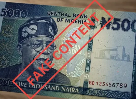 Viral N5,000 Note Featuring Tinubu Is Fake — CBN