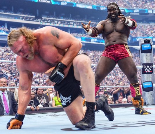 Nigerian wrestler Oba Femi Defeats Lesnar In Stunning WrestleMania Debut